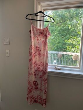 Dynamite Pink Floral Slip Maxi Dress